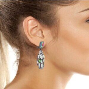 Betsey Johnson Rich Witch Drop Earrings White - NWT